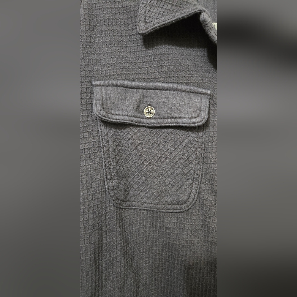 AnyBody Washed Waffle Knit Button Front Top - Picture 3 of 9